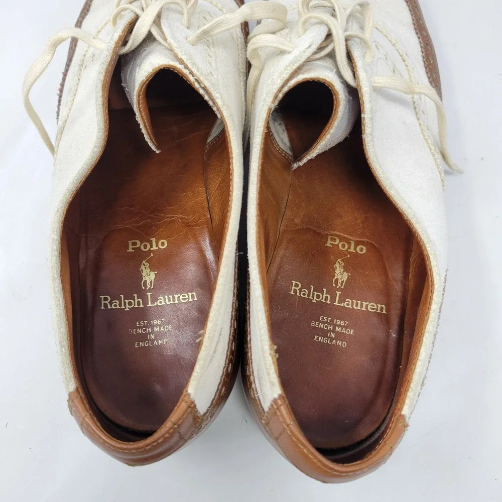 Polo Ralph Lauren Crockett & Jones Men's 11 D Leather Suede Spectator Wingtips